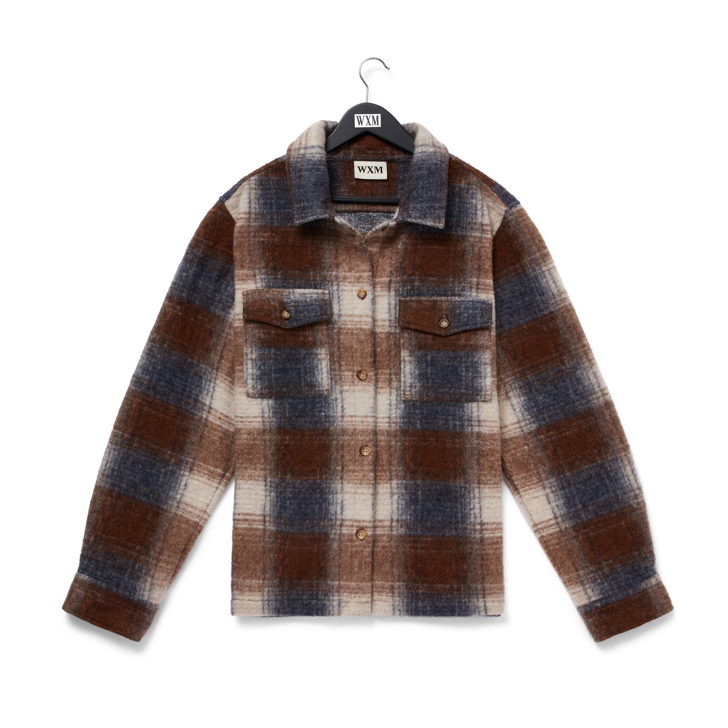 WXM Brown Check Oversize Shirt - Pre-Order
