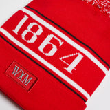 WXM Stripe Bobble Hat - Red
